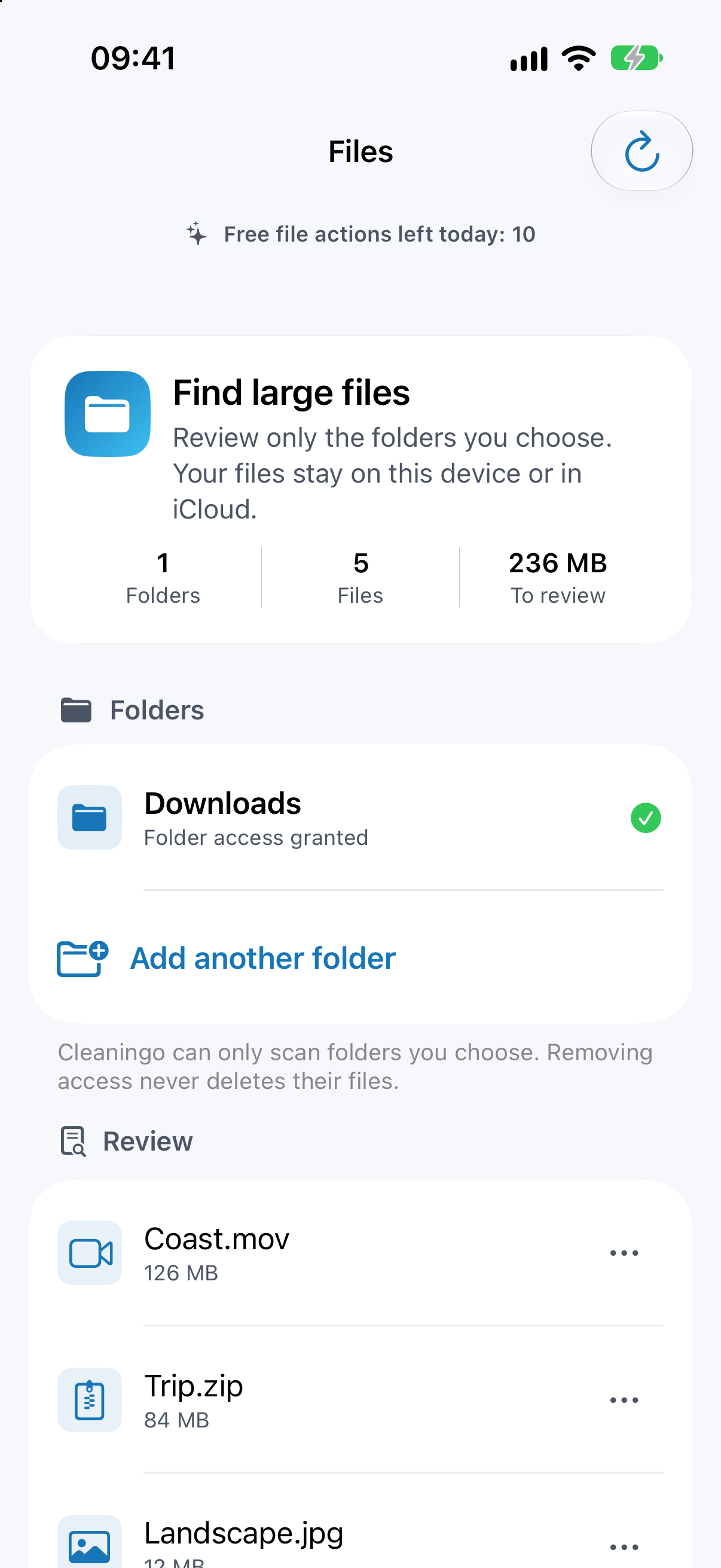 Cleaningo — Files